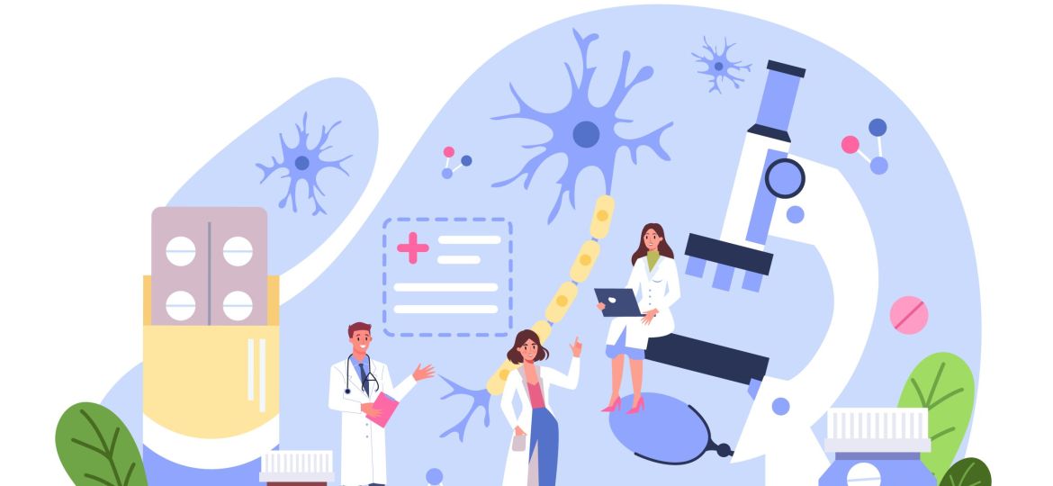 Neurologist concept. Doctor examine human brain. Idea of doctor