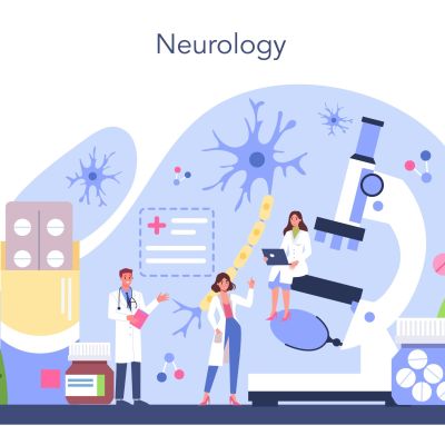 Neurologist concept. Doctor examine human brain. Idea of doctor
